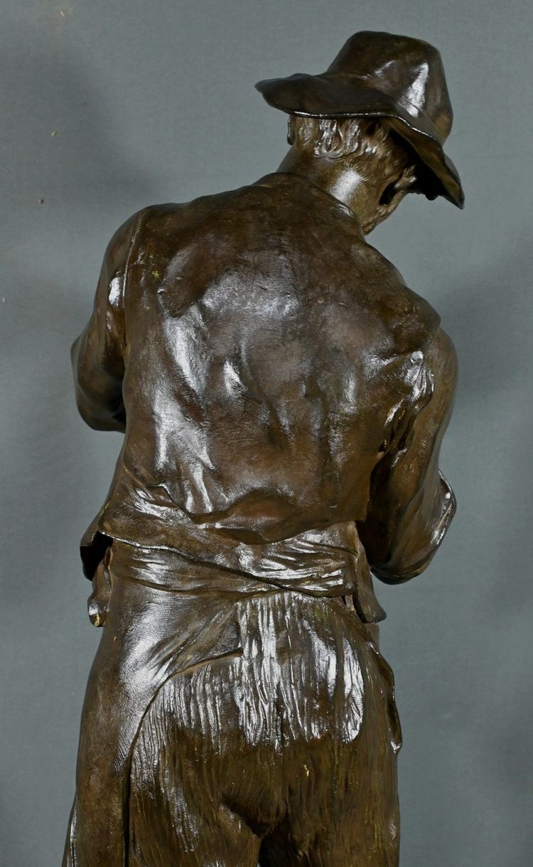 Importante bronzo “L’uomo con la pipa” firmato M. Constant Favre – Fine XIX secolo