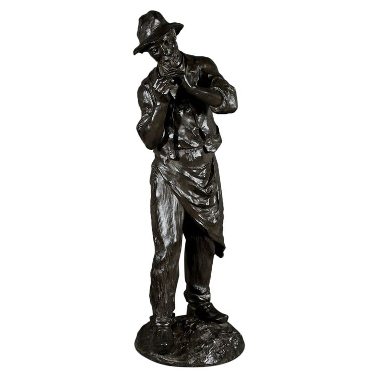 Importante bronzo “L’uomo con la pipa” firmato M. Constant Favre – Fine XIX secolo