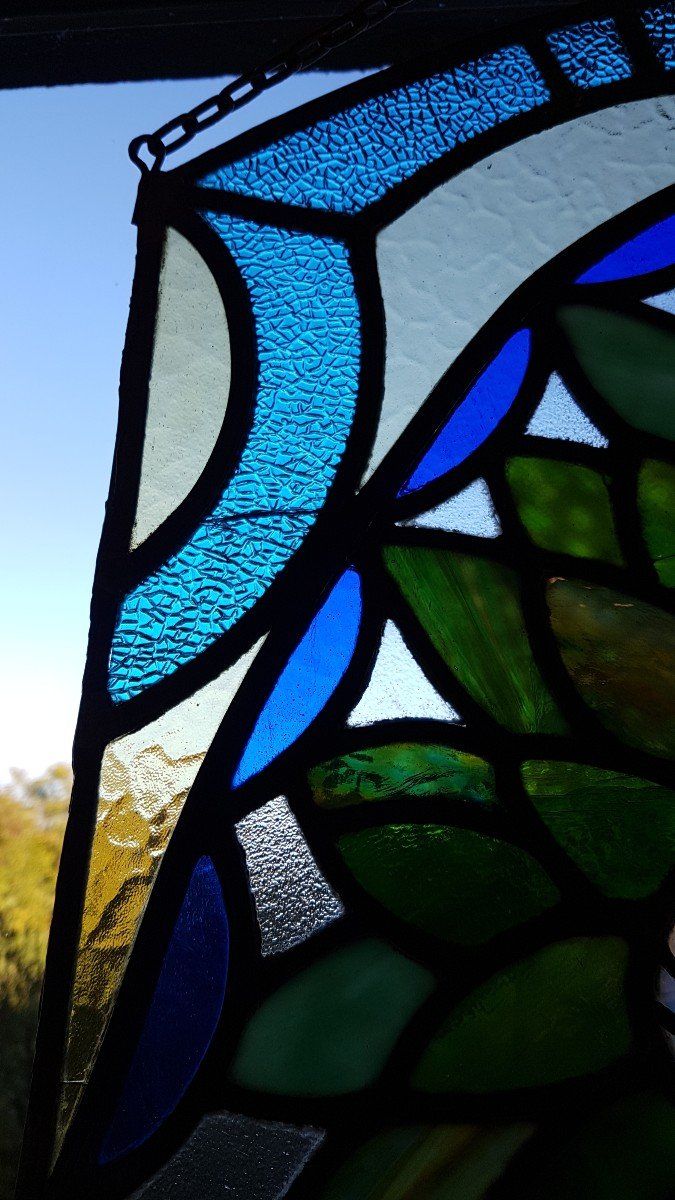 Art Nouveau stained glass banner