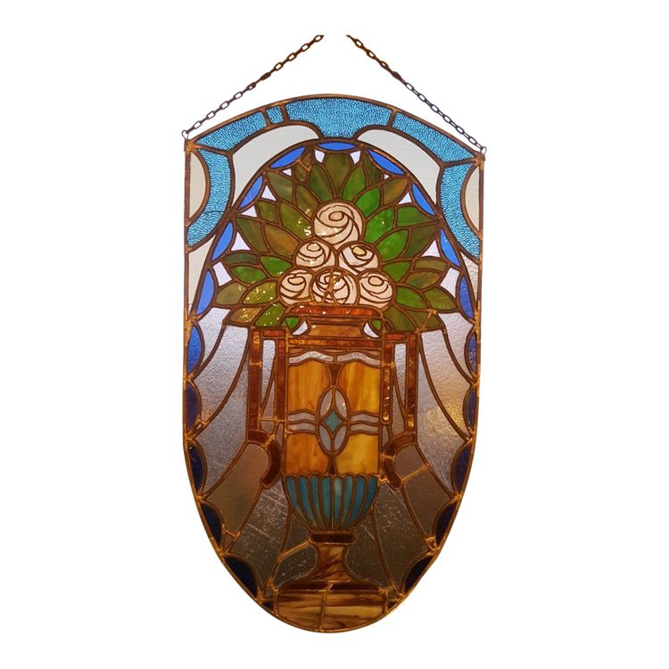 Art Nouveau stained glass banner