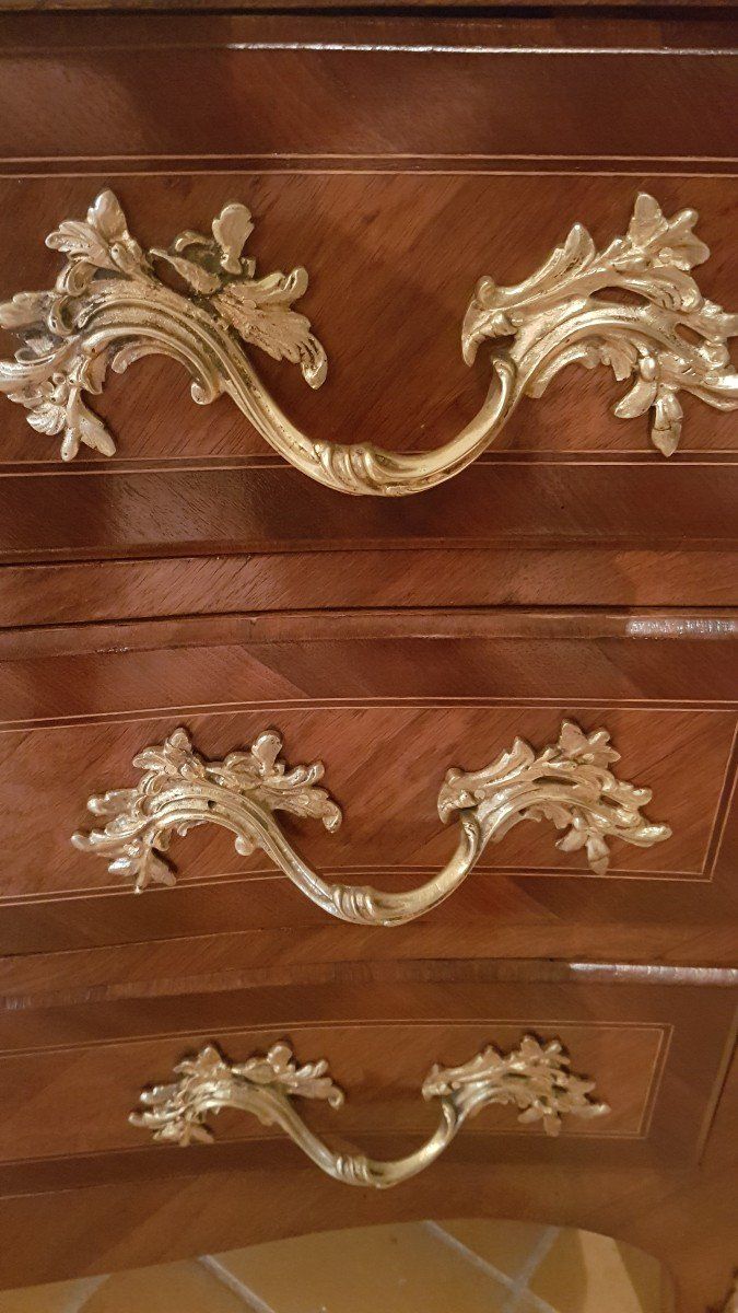 Intarsien-Kommode Im Stil von Louis XV Anfang 19.