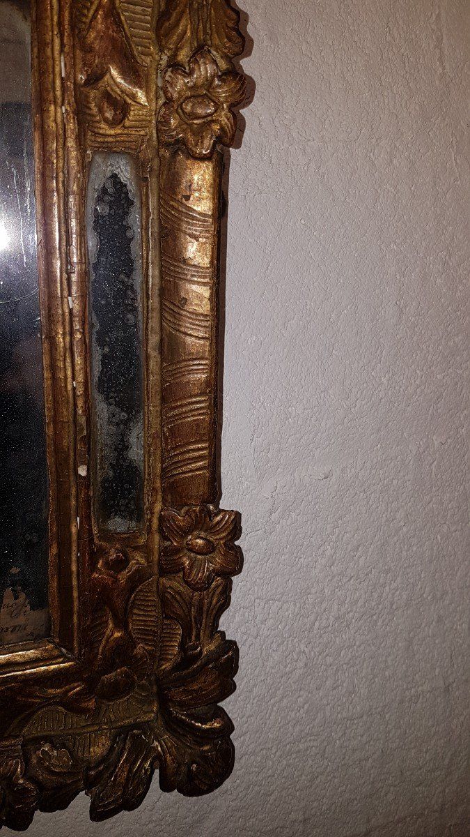 Specchio in legno dorato con perle di vetro - Luigi XV - XVIII secolo