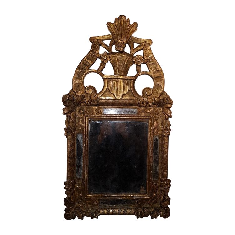 Specchio in legno dorato con perle di vetro - Luigi XV - XVIII secolo