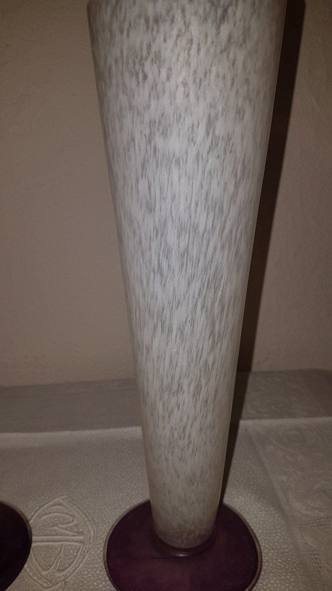 Pair De Vases Pâte De Verre