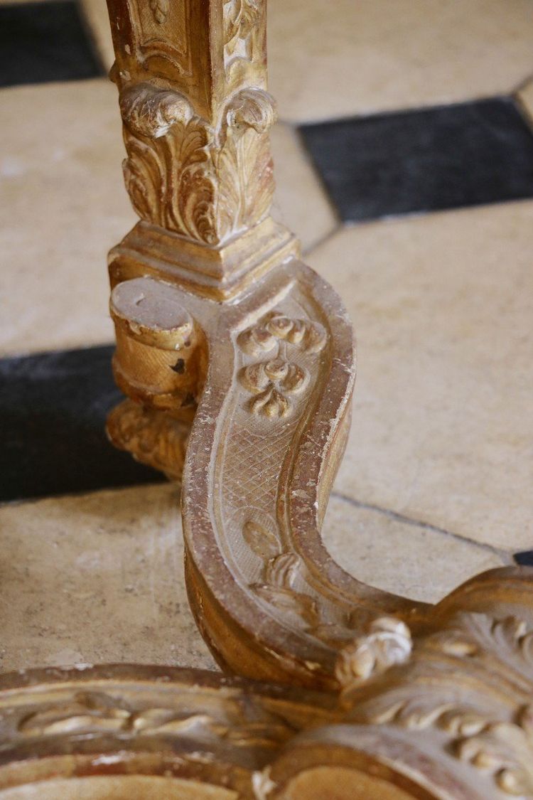 Console De Milieu En Bois Doré, époque Louis XIV
