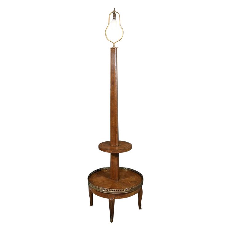 Important Lampadaire en Marqueterie, style Transition Louis XV Louis XVI – 1re partie XXe