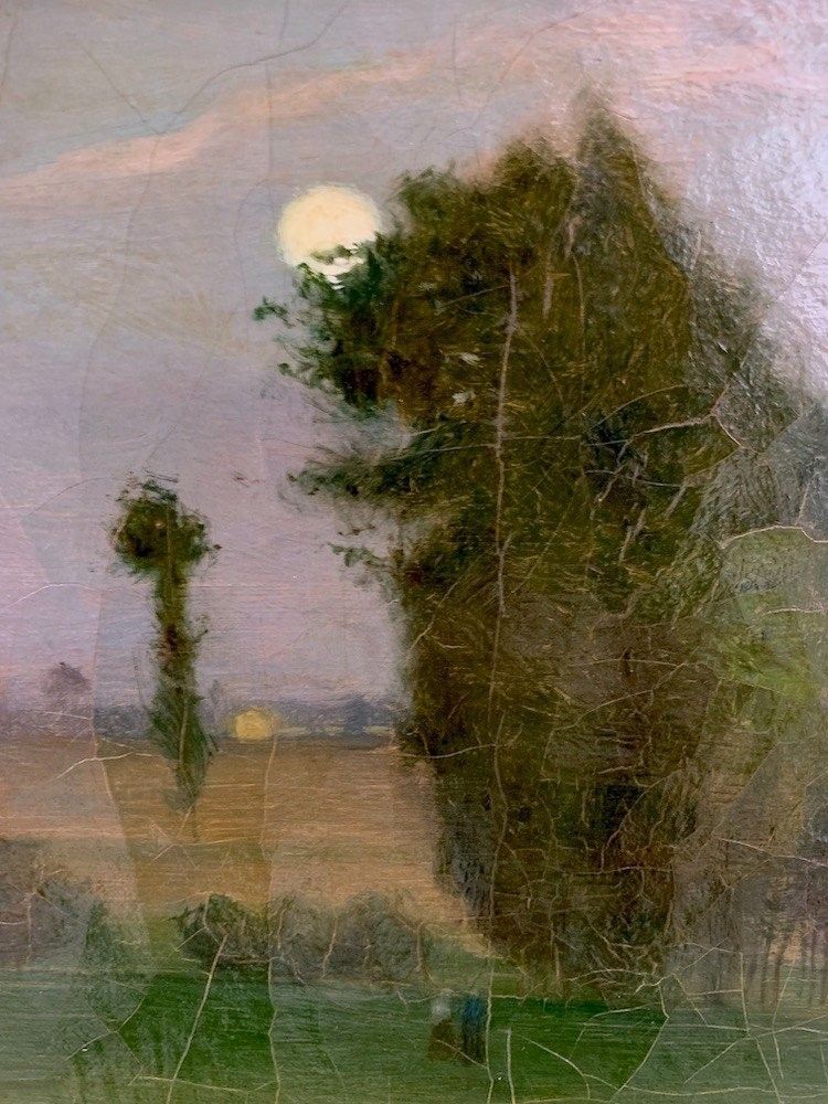 Raoul André Ulmann (1867-1941) "Chiaro di luna sulla campagna"