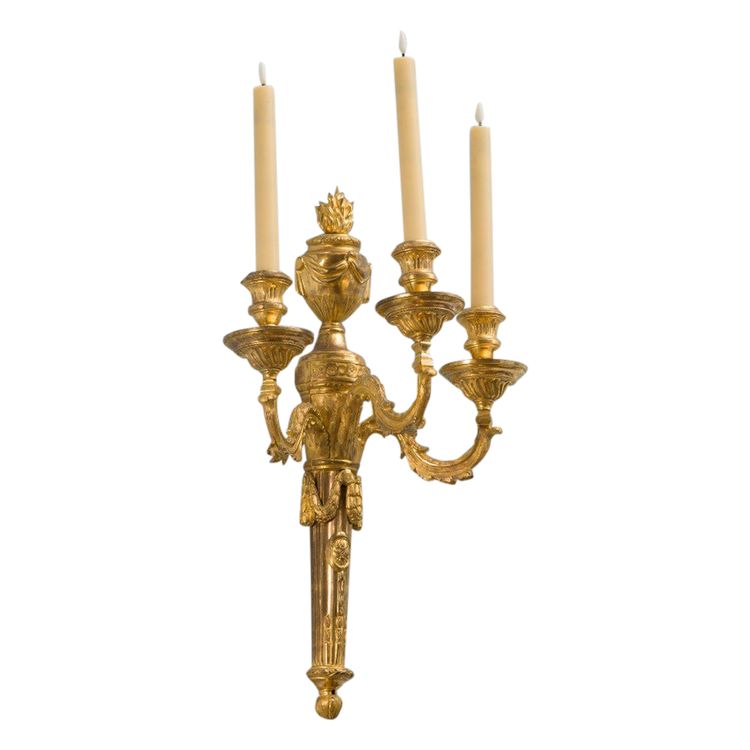 Paire d'Appliques En Bronze Ciselé Et Doré d'époque Louis XVI