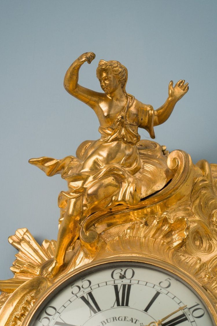 Louis XV Period Gilded And Chased Bronze Wall Mounted Cartel