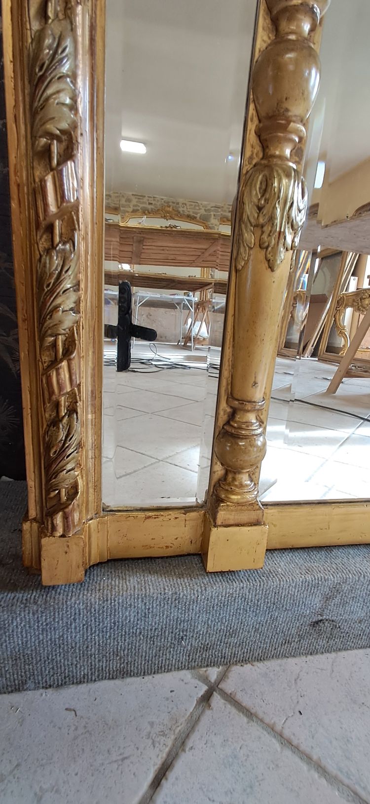 19th century mirror 195 x 116/126