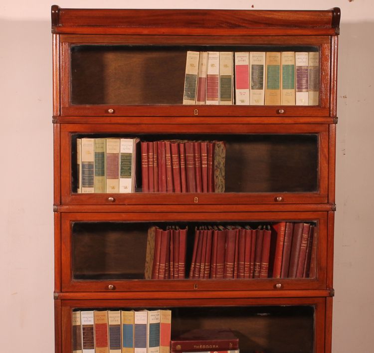 Bibliothèque Globe Wernicke En Acajou De 5 éléments Avec Tiroir