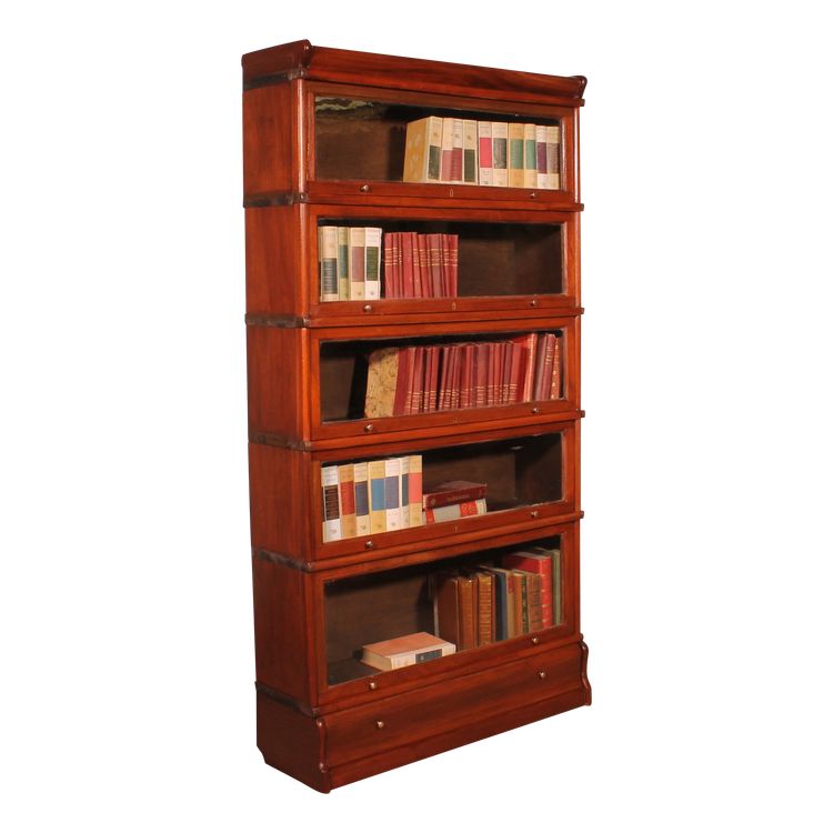 Bibliothèque Globe Wernicke En Acajou De 5 éléments Avec Tiroir