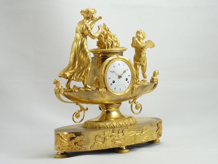 Beautiful Directoire Clock Venus & Cupid By Roche à Marseille 