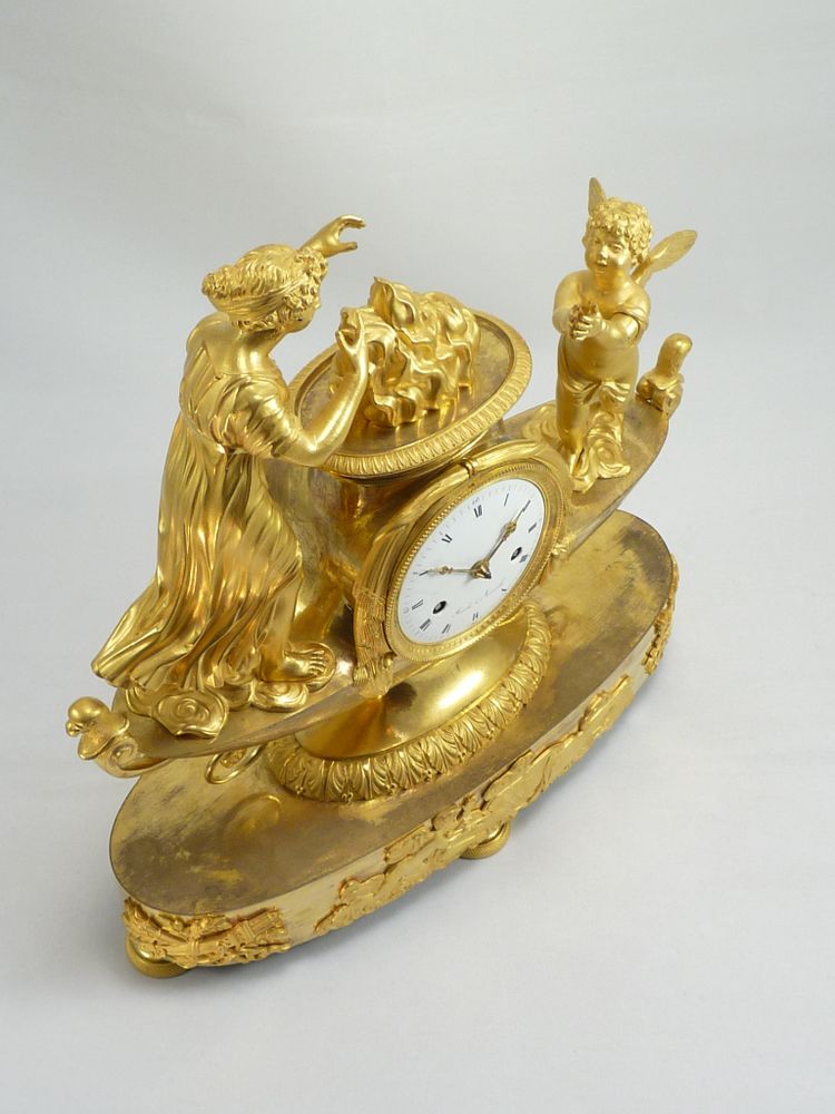Beautiful Directoire Clock Venus & Cupid By Roche à Marseille 