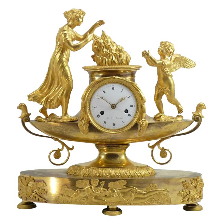 Beautiful Directoire Clock Venus & Cupid By Roche à Marseille 