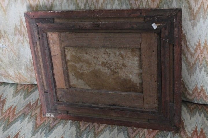 Tableau ancien à l'huile Fuite en Egypte Ecole italienne du XVIIe siècle. Taille 36 x 26 