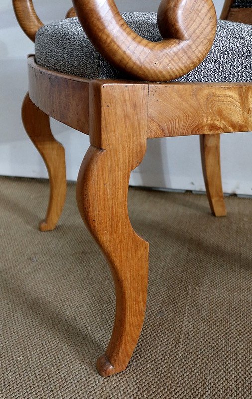 Paire de Fauteuils en Frêne Clair, époque Restauration  / Charles X – Début XIXe