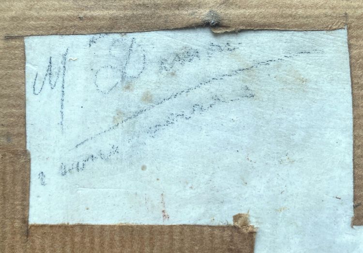 Ölgemälde auf Keramik „Die Welle“ signiert M. Damon 1918 + Rahmen, vgl. G. Seignac