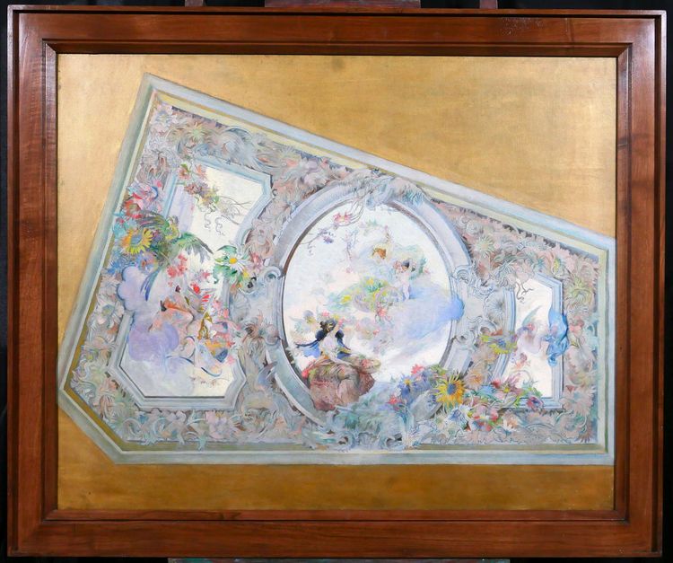 Scuola francese circa 1890-1900, Studio del soffitto per il Salon de Flore, dipinto