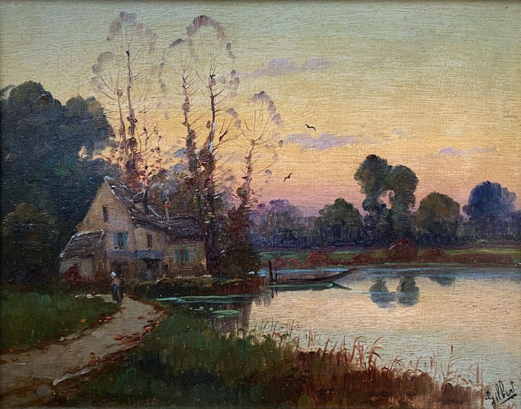 Gemälde "Seenlandschaft" signiert Gilbert, pseudo Karl KAUFMANN 1843-1905