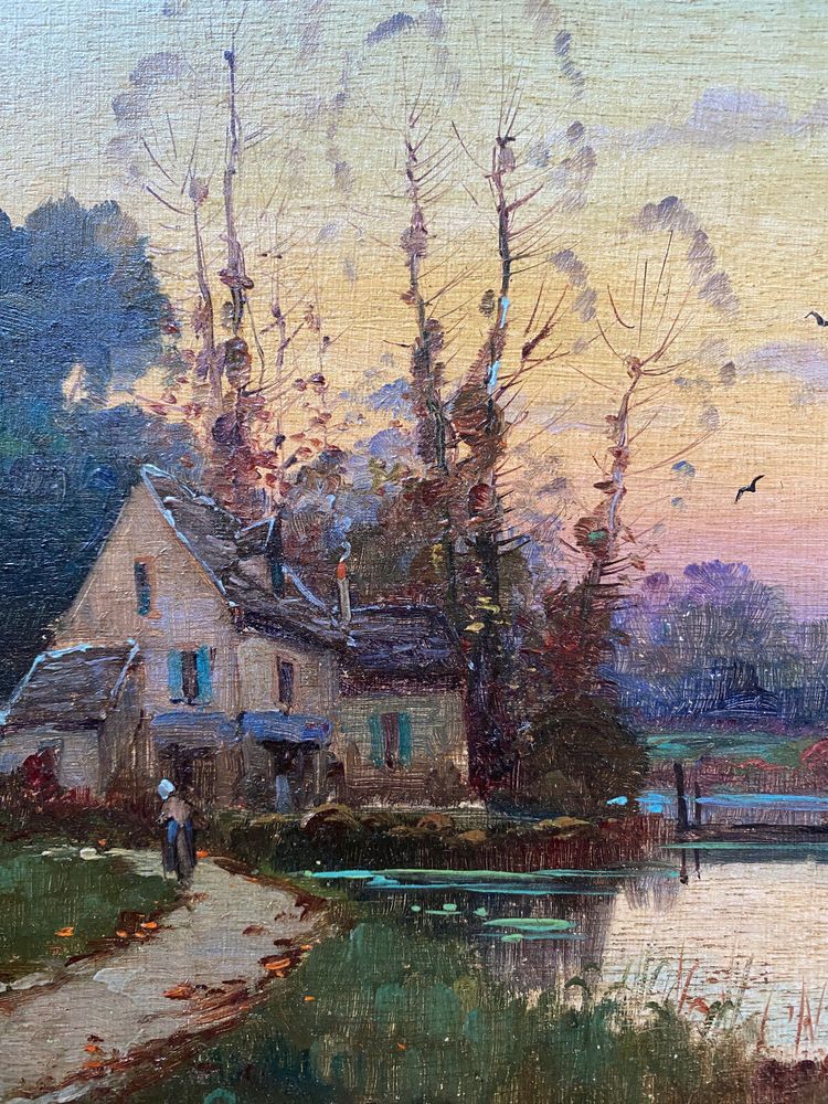 Gemälde "Seenlandschaft" signiert Gilbert, pseudo Karl KAUFMANN 1843-1905