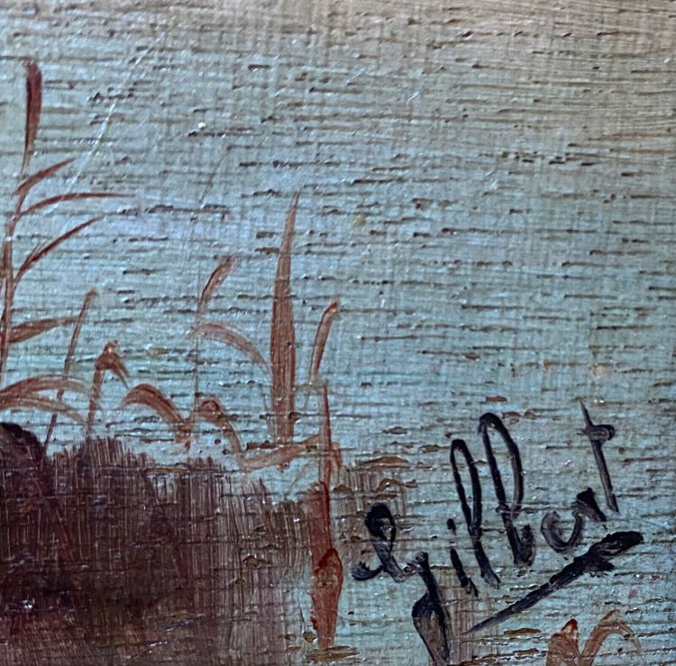 Gemälde "Seenlandschaft" signiert Gilbert, pseudo Karl KAUFMANN 1843-1905