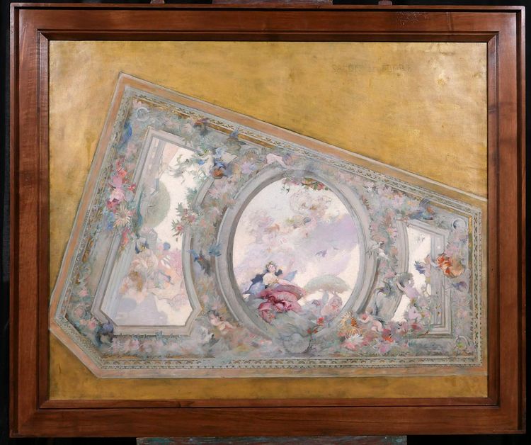 Scuola francese circa 1890-1900, Studio del soffitto per il Salon de Flore, dipinto
