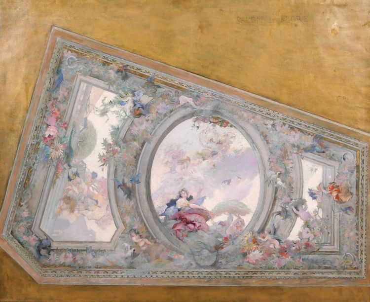 Scuola francese circa 1890-1900, Studio del soffitto per il Salon de Flore, dipinto