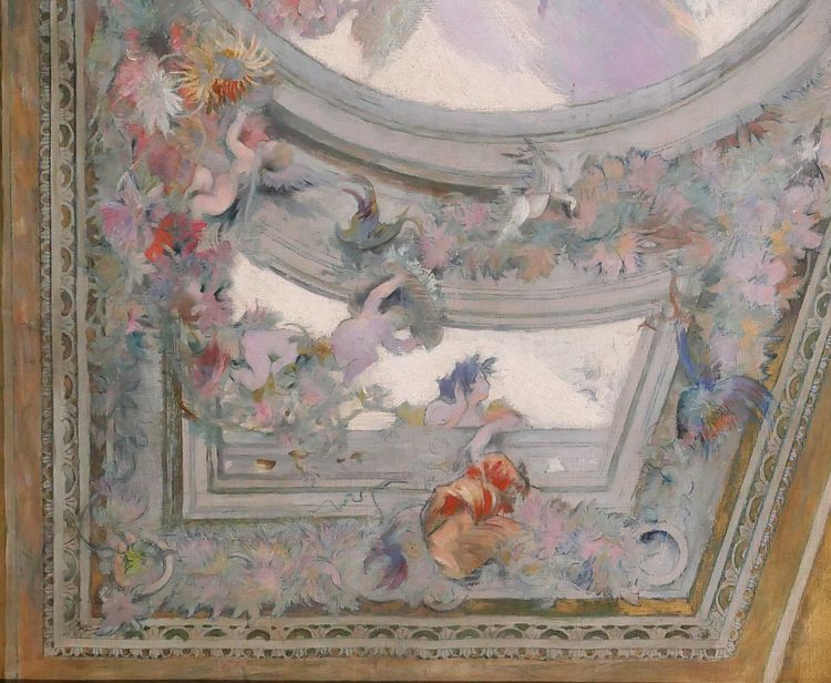 Scuola francese circa 1890-1900, Studio del soffitto per il Salon de Flore, dipinto