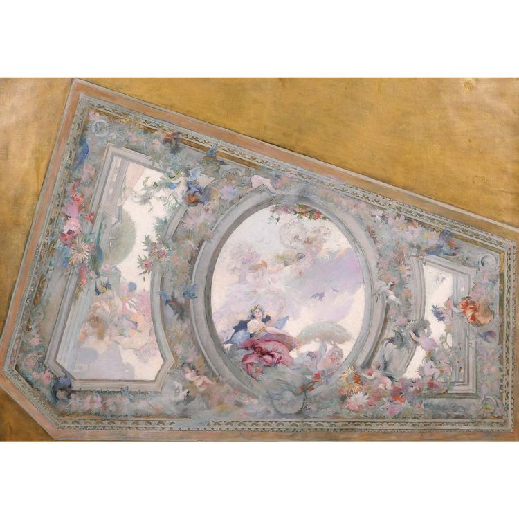 Scuola francese circa 1890-1900, Studio del soffitto per il Salon de Flore, dipinto