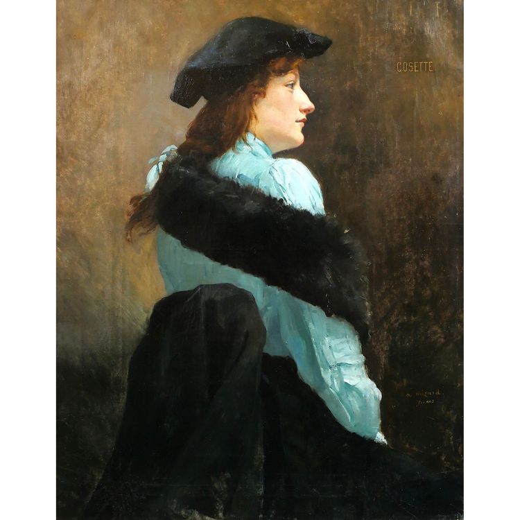 Alfred-Marie MISARD 1875-1914 Porträt einer Frau, Gemälde, 1903, Jugendstil-Impressionismus