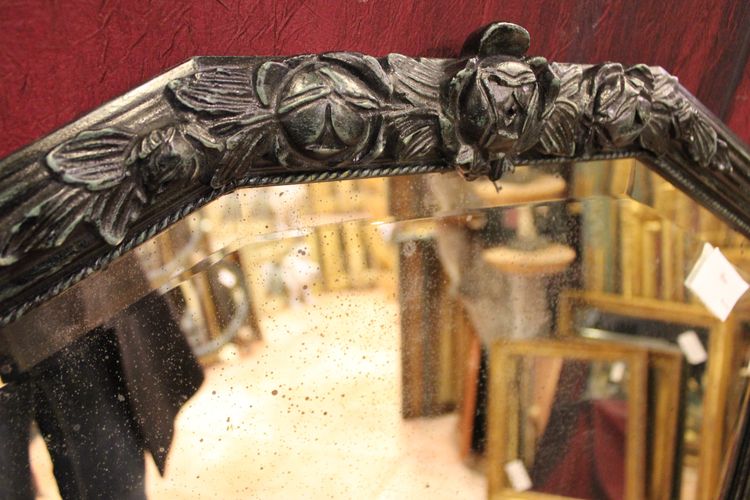 82 x 61 cm Art Deco Spiegel, abgeschrägtes Glas