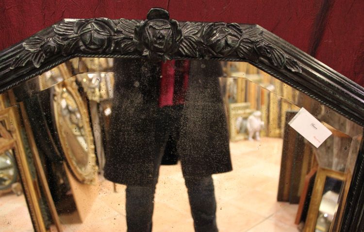 82 x 61 cm Art Deco Spiegel, abgeschrägtes Glas