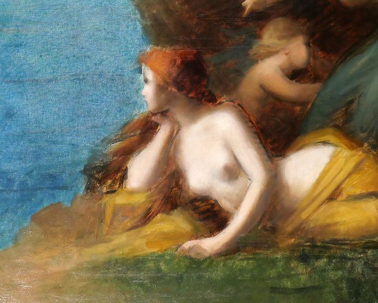 Jean-Jacques HENNER (Kreis) 1829-1905 Frauen und Engel, Gemälde, Elsass