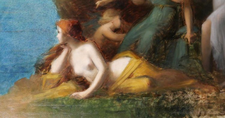 Jean-Jacques HENNER (Kreis) 1829-1905 Frauen und Engel, Gemälde, Elsass