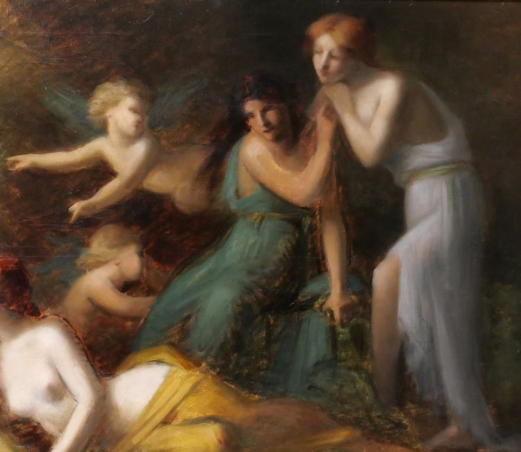 Jean-Jacques HENNER (Kreis) 1829-1905 Frauen und Engel, Gemälde, Elsass
