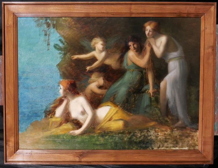 Jean-Jacques HENNER (Kreis) 1829-1905 Frauen und Engel, Gemälde, Elsass