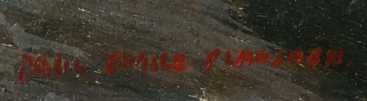 Gemälde H auf Leinwand „Belebte Landschaft“ 19. Jahrhundert signiert