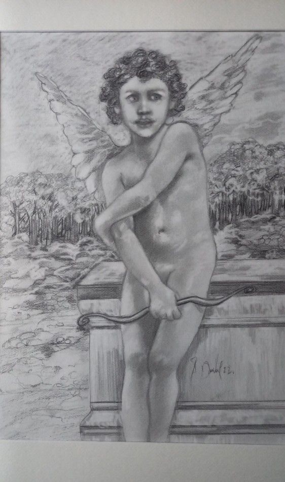 Cupido che ha scoccato la sua freccia