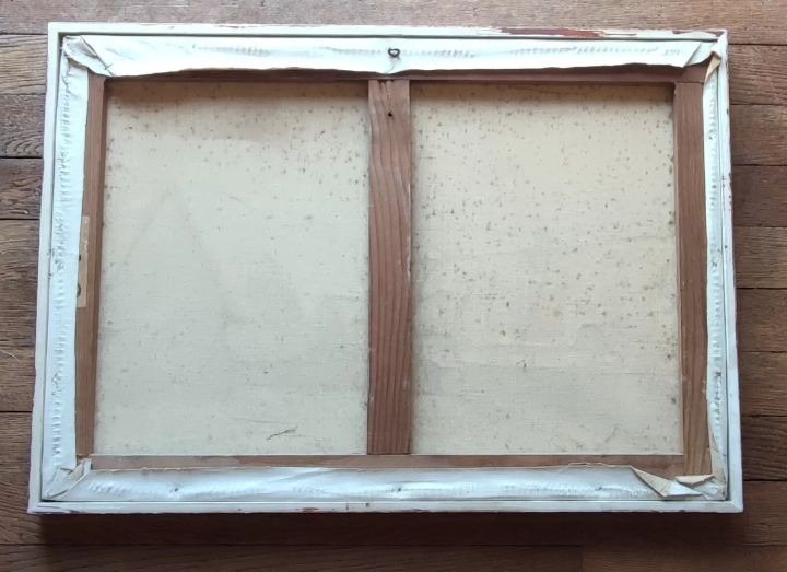 Ancienne Peinture Tableau Toile  Paysage Neige Jean Beaudoin