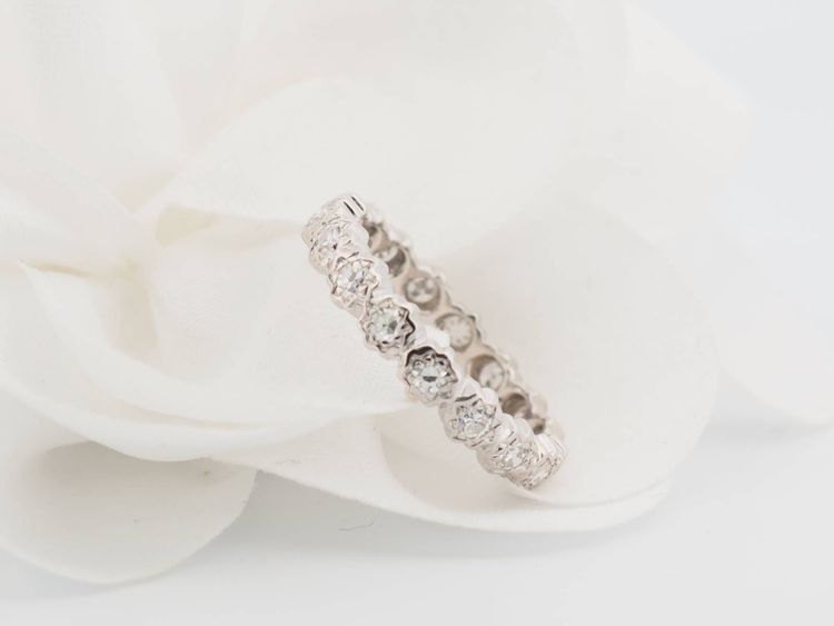 Amerikanischer Ehering aus Weißgold und 0,70 ct Diamanten