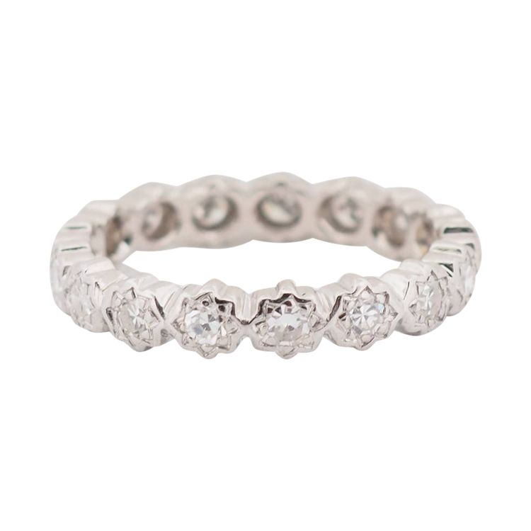 Amerikanischer Ehering aus Weißgold und 0,70 ct Diamanten