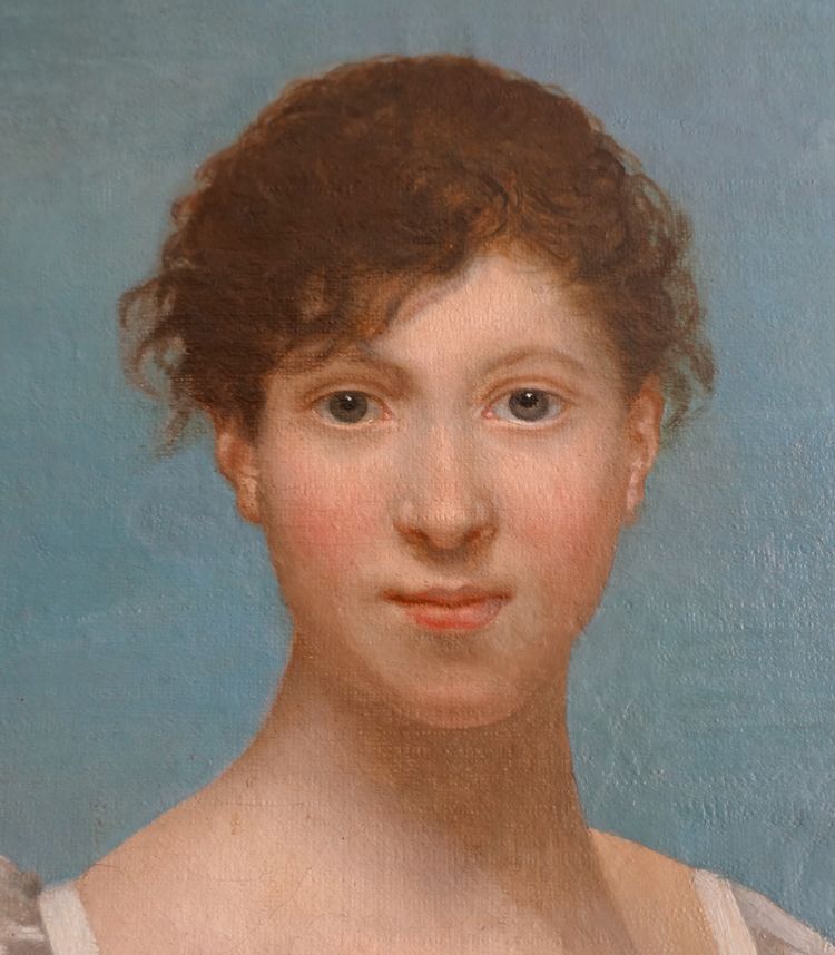 Großes Portrait einer jungen Frau aus der Empirezeit - Allegorie der Fruchtbarkeit, HST 108cm x 135cm