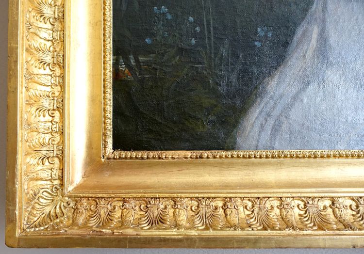 Großes Portrait einer jungen Frau aus der Empirezeit - Allegorie der Fruchtbarkeit, HST 108cm x 135cm