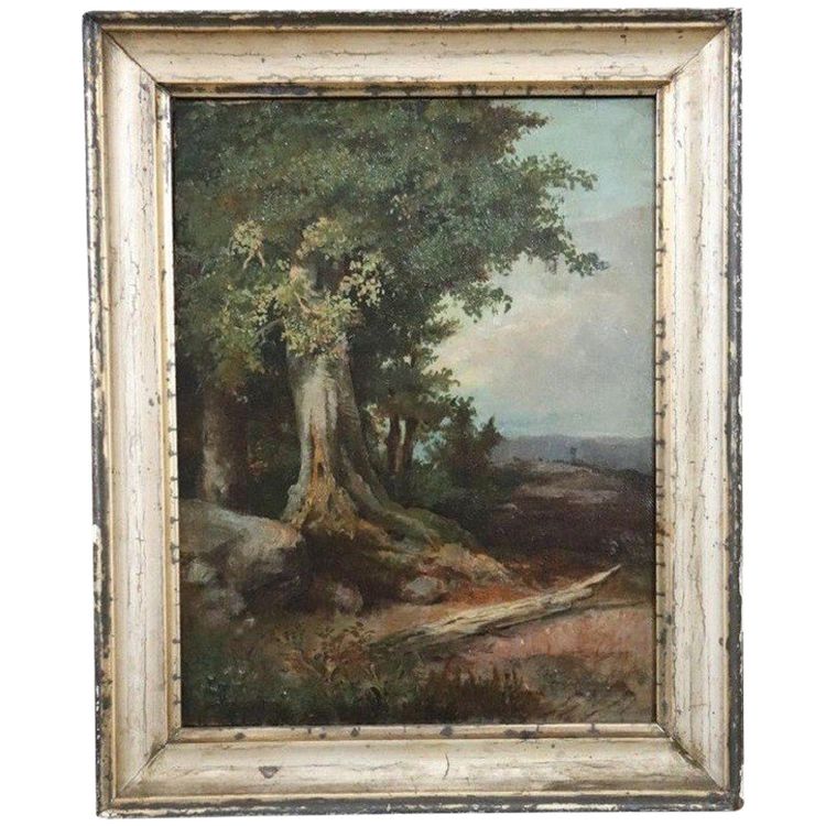 Waldlandschaft, Ölgemälde auf Leinwand, Ende 19. Jh.