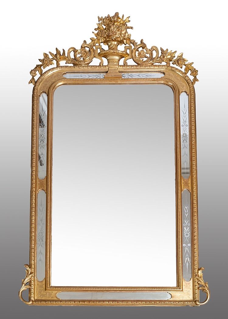 Specchio francese antico, XIX secolo.