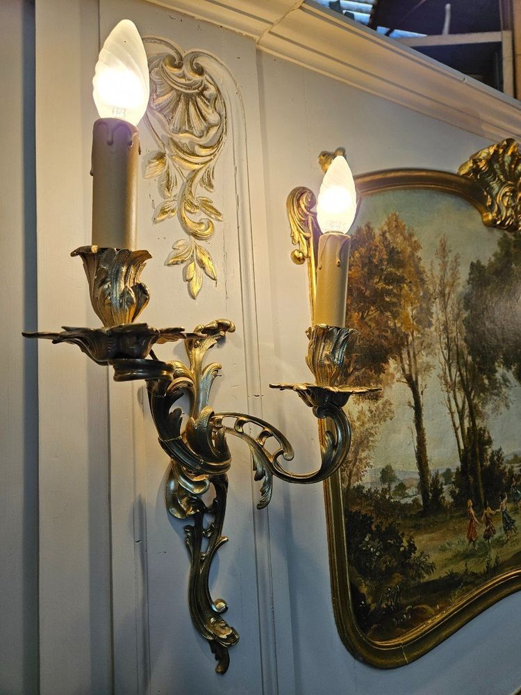 Trumeau De Boiserie - dipinto - specchio e lampadari del XIX secolo                                