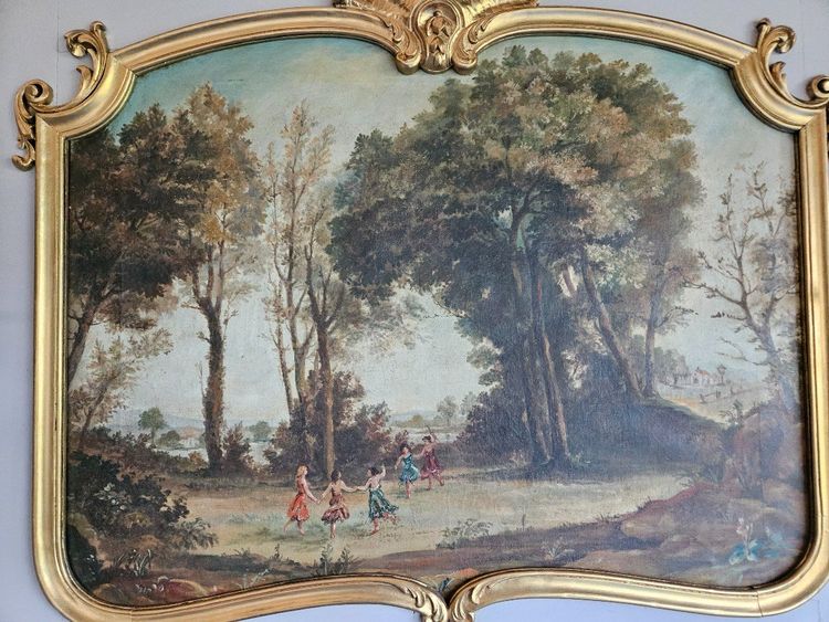 Trumeau De Boiserie - dipinto - specchio e lampadari del XIX secolo                                