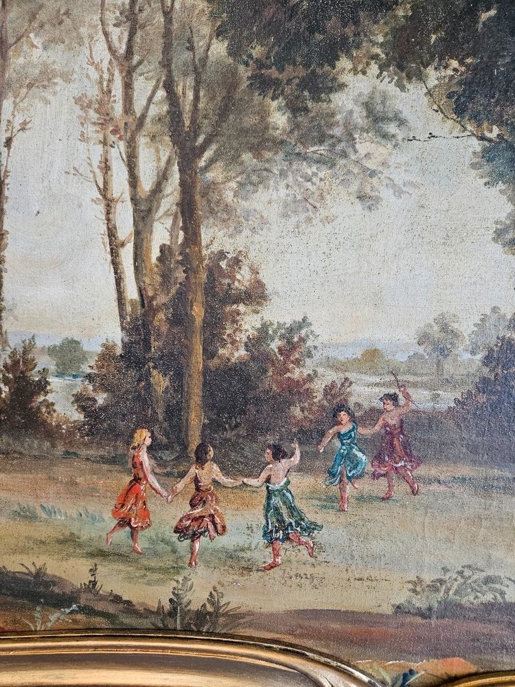 Trumeau De Boiserie - dipinto - specchio e lampadari del XIX secolo                                