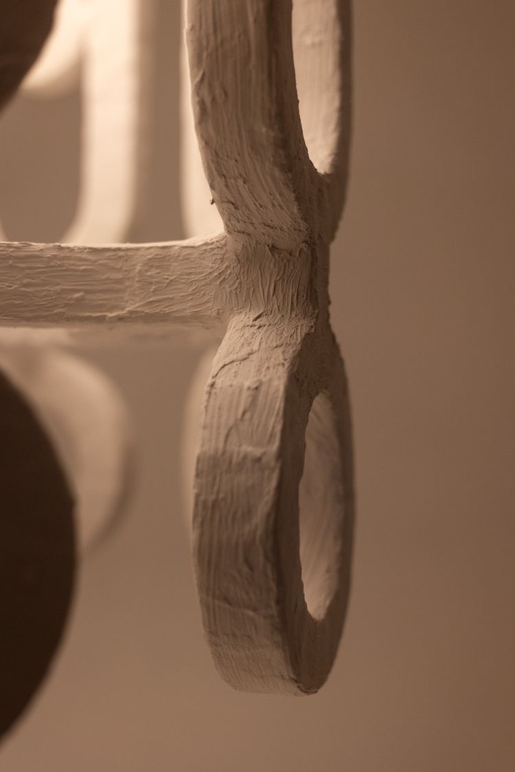 Lantern "Eye" in plaster. Small series artist's work. LS62552012A